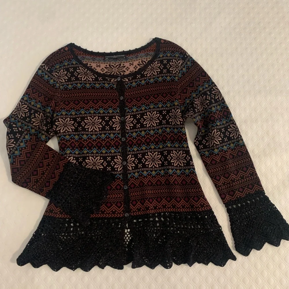 Peruvian Connection Multicolor Patterned Cardigan - Picture 7 of 15